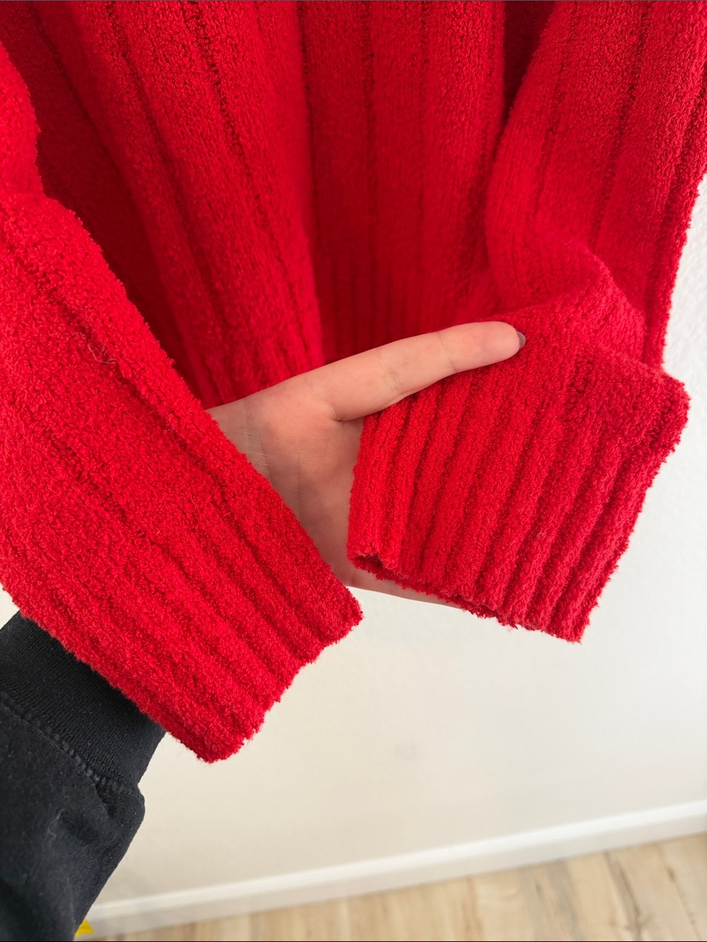 Eileen Fisher Cotton Fluff Rib Turtleneck Top Red Size Large NWOT - Picture 6 of 8